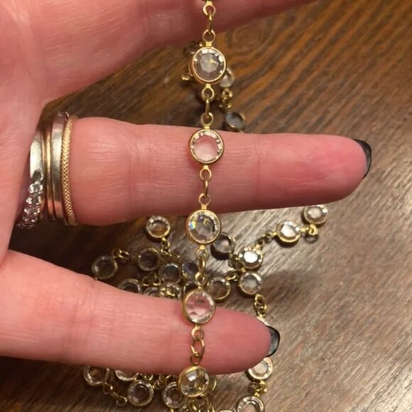 Swarovski Crystal 32" Necklace Clear Faceted Bezel Crystal Necklace - Picture 5 of 5